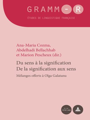 cover image of Du sens à la signification / De la signification aux sens